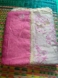 Pink Embroidered Saree