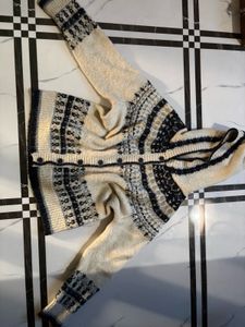 Patterned Hooded Cardigan