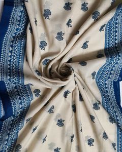 Blue Cotton Printed Embroidered Kurta Set