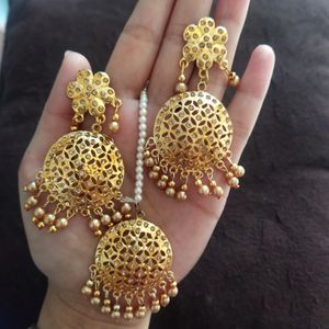 Fancy Earings with Mangtikka