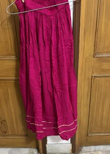 Pink Accordion Pleated Skirt