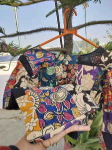 Patchwork Print Crop Top