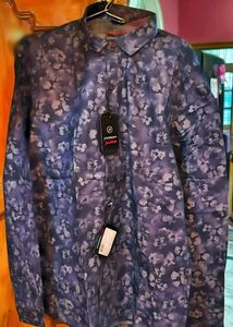 John Players Jeans Indigo Floral Print Shirt