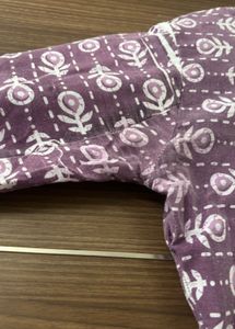 Purple Cotton Gotapatti Yoke Design Kurta