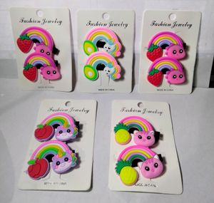 10 Pcs Rainbow Cloud Hair Clip Set Baby Alligator