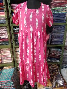 Pink Tiered Midi Dress