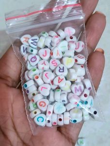 100pcs Heart Alphabet Beads For Jewellery Making
