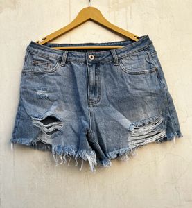 Distressed Denim Shorts