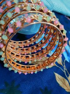 Sparkling Beaded Bangle Set