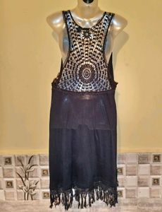 🎁Buy 2 Get 1 Free🎁Black Fringe Beach Dress