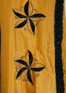 Mustard Black Combination Saree