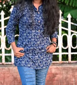 Stylish Blue Printed Kurta