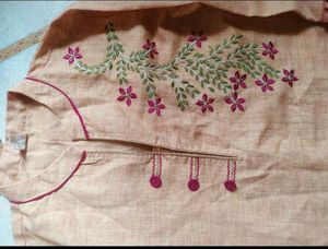 Khadi Office Wear Kurta With Beautiful Embroide