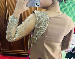 Women Net Embroidered Top