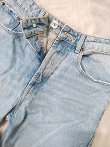 Zara High Waist Straight Leg Jeans Height 37