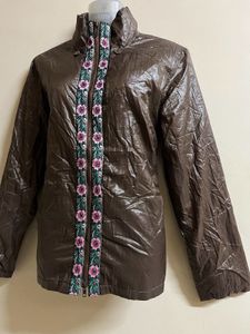 Shinny Brown High Neck Jacket💖