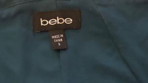 bebe Teal Draped Bodycon Dress