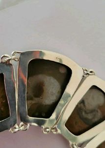 92.5 Sterling Silver Unique Stone Necklace