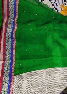 Jodha Akbar Saree, Green-cream Color