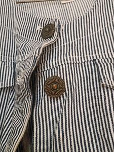 Whit And Blue Striped Winter , Summer Denim Jacket