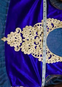 Elegant Blue &amp; Grey Anarkali Gown