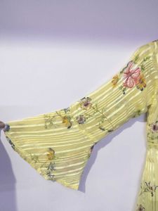 Floral Print Yellow Top