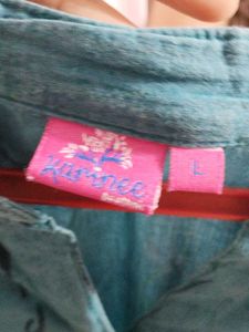 Teal Embroidered Kurti