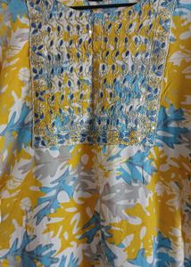 Floral Print Cotton Kurit Set