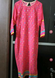 rose pink kurta set with heavy dupatta