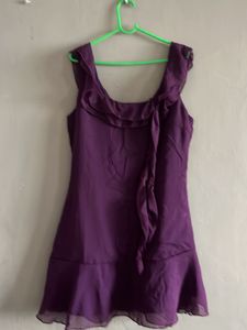 Purple Ruffle Mini Dress