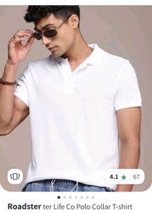 (Roadster) White Casual Polo T-Shirt(Men’s)