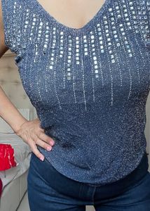 BLUE SHIMMER TOP