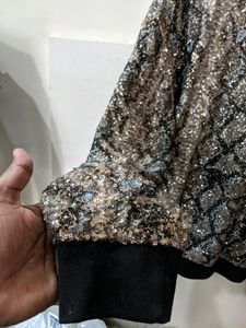 Zara mens Sequin Bomber Jacket