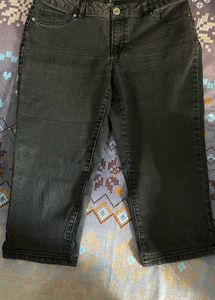 Charcoal Black Washed Capri