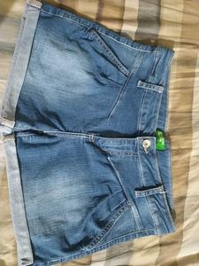 Denim Cuffed Shorts