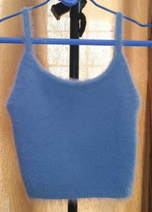 Cropped Tank Blue Knit Brand New @lowestprice