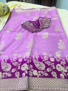 Elegant Purple Banarasi Saree