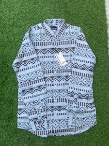 Geometric Print Button-Down Shirt