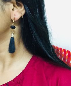 Black Thread Earrings