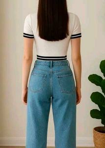 White crop top with black borders. Size S