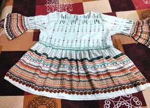 Patterned Bell Sleeve Top