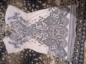 (PRICE DROP!!)White Black Pattern Mini Dress