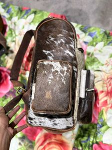Pure Hairon Leather Bagpack| Unisex Bags