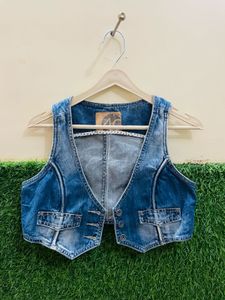 ELEGANT DENIM WAISTCOAT FOR WOMEN