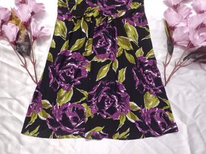 Black and Purple Floral Mini Dress/Long Top