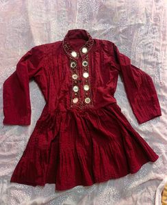 Embroidered Mirrorwork Short kurti