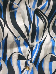Abstract Print Shiny Shirt For Women