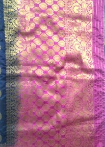 Elegant Blue Saree🎆{No Blouse Piece,Only Saare}