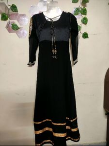 Black Anarkali with Churidar 🐈‍⬛🖤