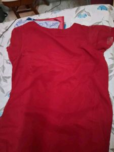 Elegant Red &amp; Gold Kurta